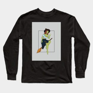 Wicked Witch On Her Broom Long Sleeve T-Shirt